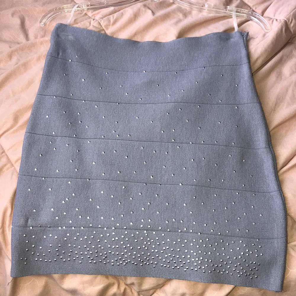 Large Body-Con Grey Mini-Skirt